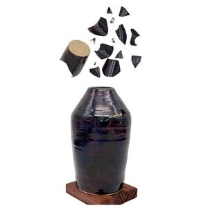 Kintsugi Vase Hand Spun Purple Galaxy Glaze Gold Crack Growth Gift Coming Soon!